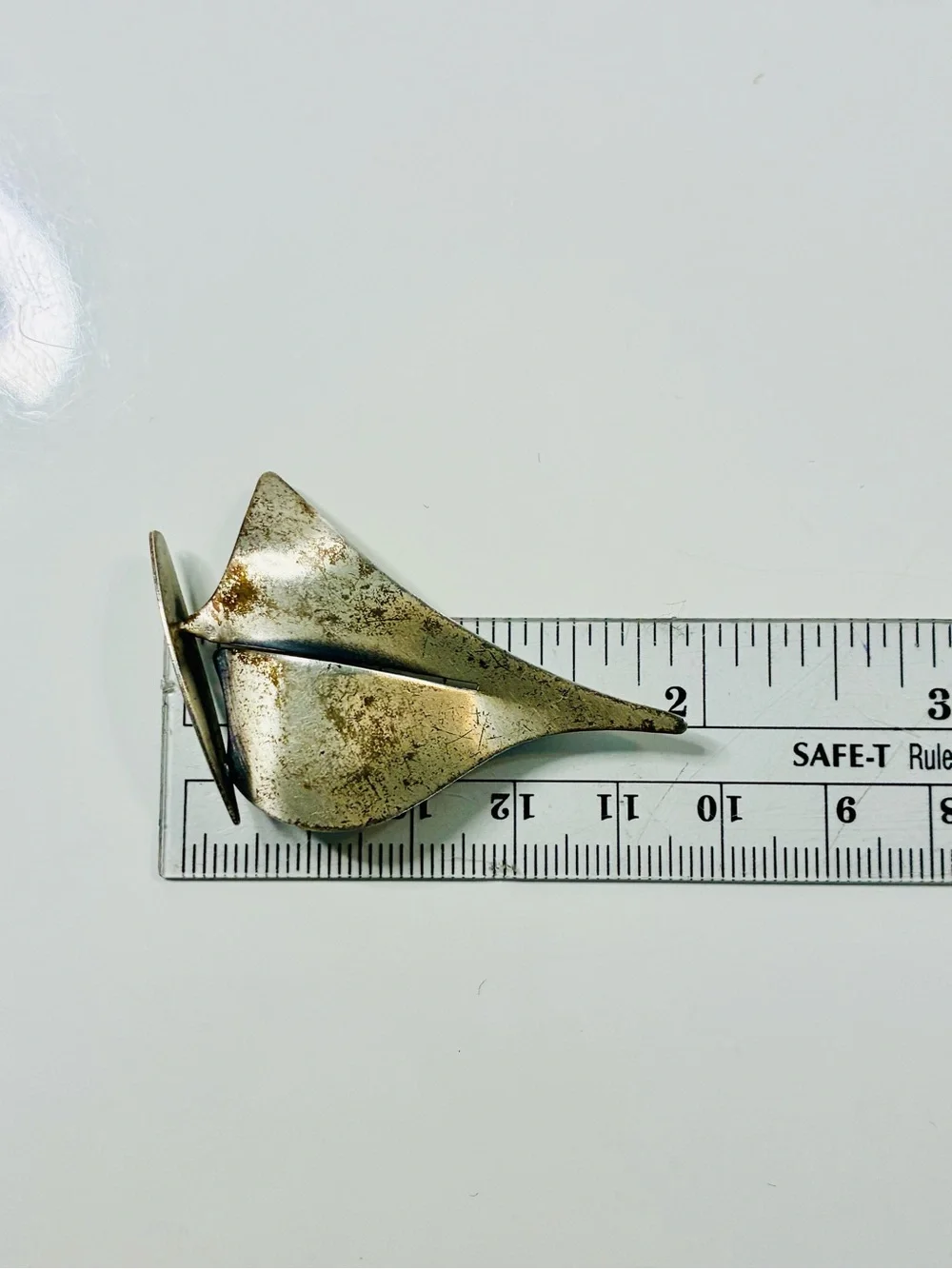VTG Beau Sterling Silver Sailboat Brooch Sleek Nautical Accent Distressed Unisex